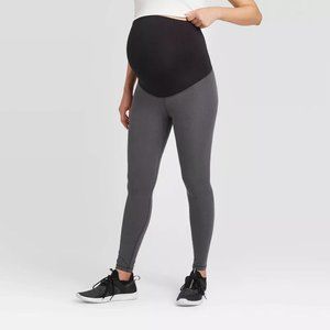 Isabel Maternity Women's Over Belly Active Maternity Leggings Black Gray M NWOT